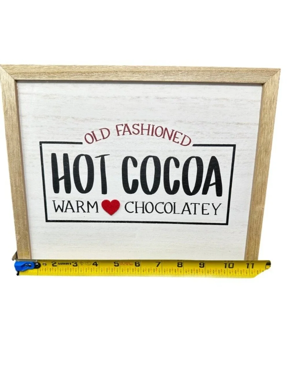 Rustic Hot Cocoa Sign Warm Chocolate Wood Wall Decor 11x9 Kitchen Holiday Winter